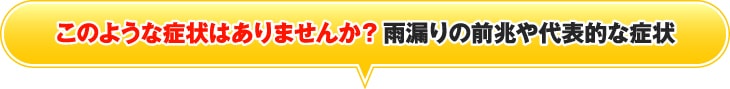 このような症状はありませんか?雨漏りの前兆や代表的な症状